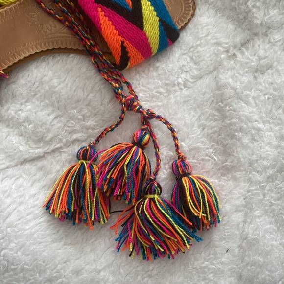 Colorful lace up slip on sandals - Picture 10 of 11